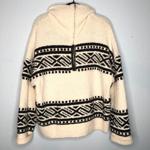Joie Sweaters - Joie Nordic White Black Fuzzy Sweater Medium